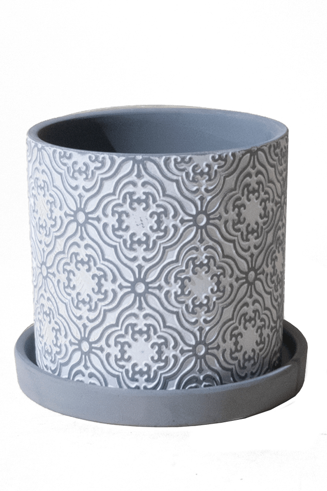 Balter Ceramic Pot And Saucer Set - Chive UK Wholesale