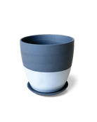 Dyad Porcelain Modern Indoor Plant Pot With Saucer - Chive UK Wholesale