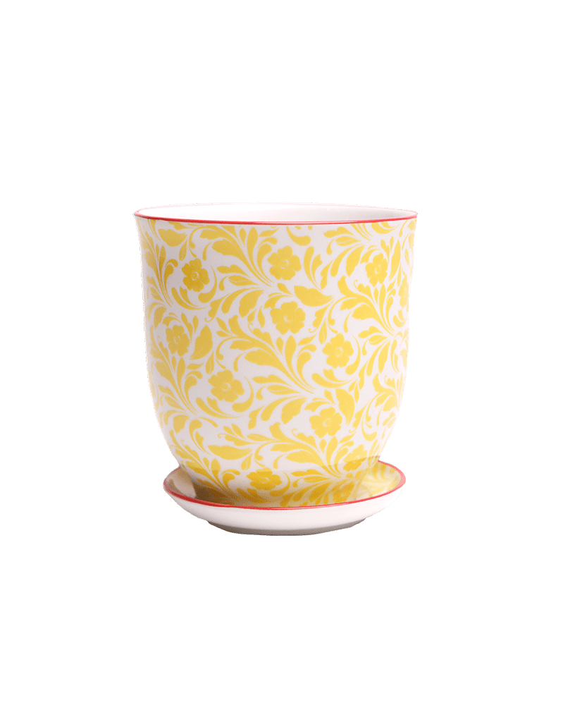 Liberte Porcelain Pot And Saucer Set With Drainage - Chive UK Wholesale