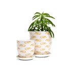 Liberte 5 Porcelain Pot And Saucer With Drainage - Chive UK Wholesale