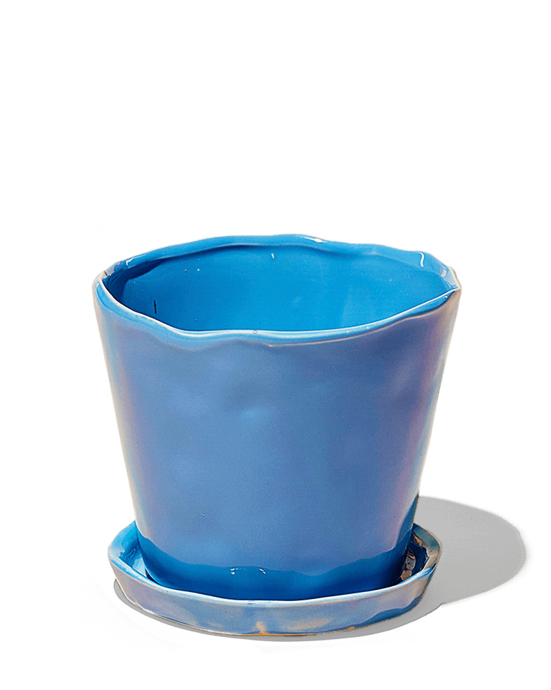 Tika Ceramic Pot & Saucer Set With Drainage - Chive UK Wholesale