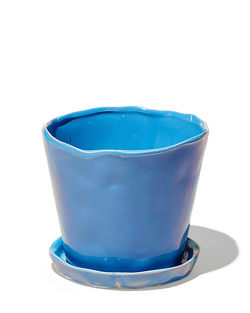 Tika Ceramic Pot & Saucer Set With Drainage - Chive UK Wholesale