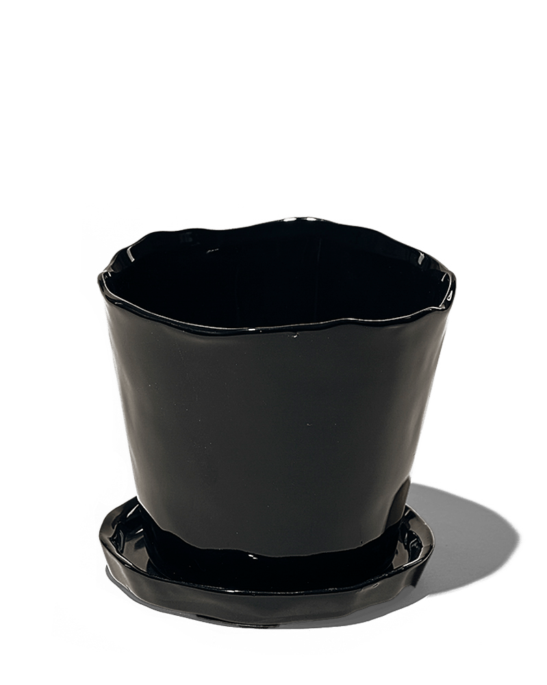 Tika Ceramic Pot & Saucer Set With Drainage - Chive UK Wholesale
