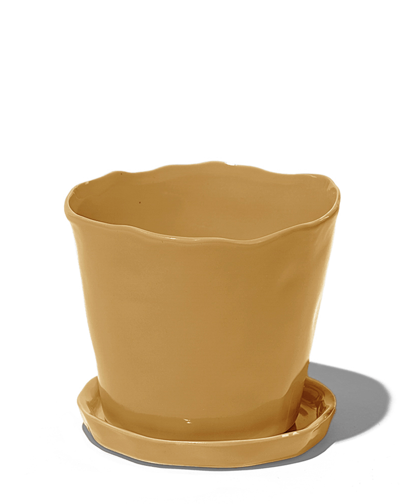 Tika Ceramic Pot & Saucer Set With Drainage - Chive UK Wholesale