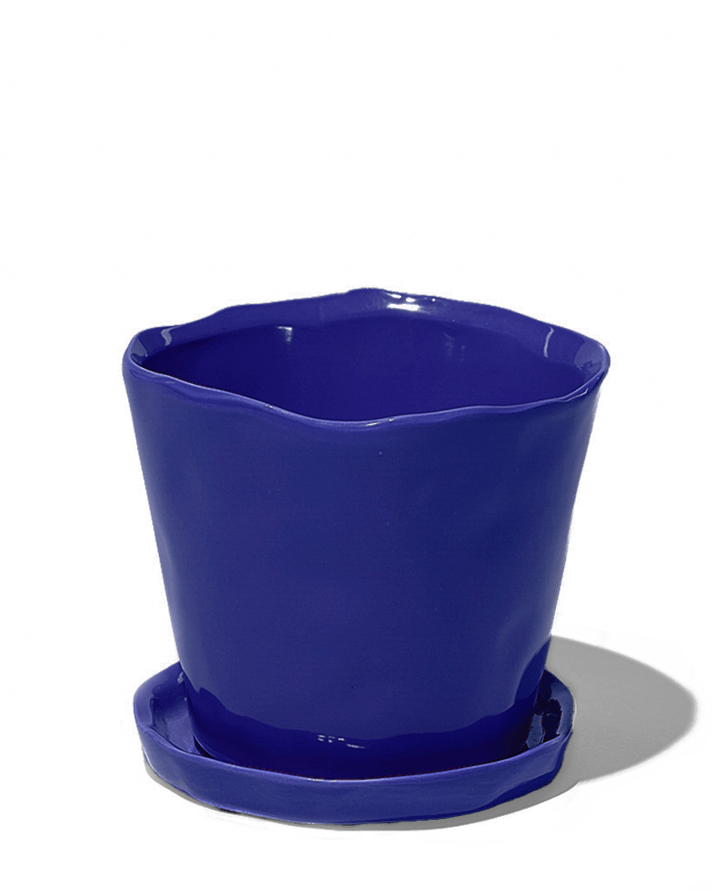 Tika Ceramic Pot & Saucer Set With Drainage - Chive UK Wholesale