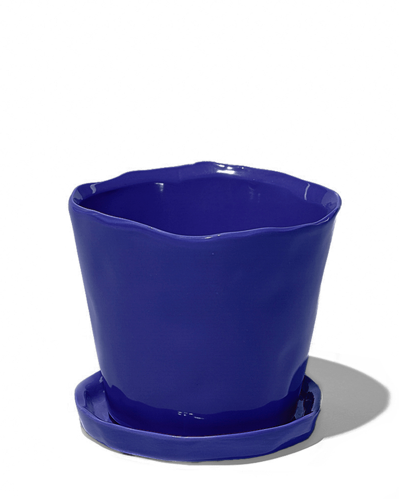 Tika Ceramic Pot & Saucer Set With Drainage - Chive UK Wholesale
