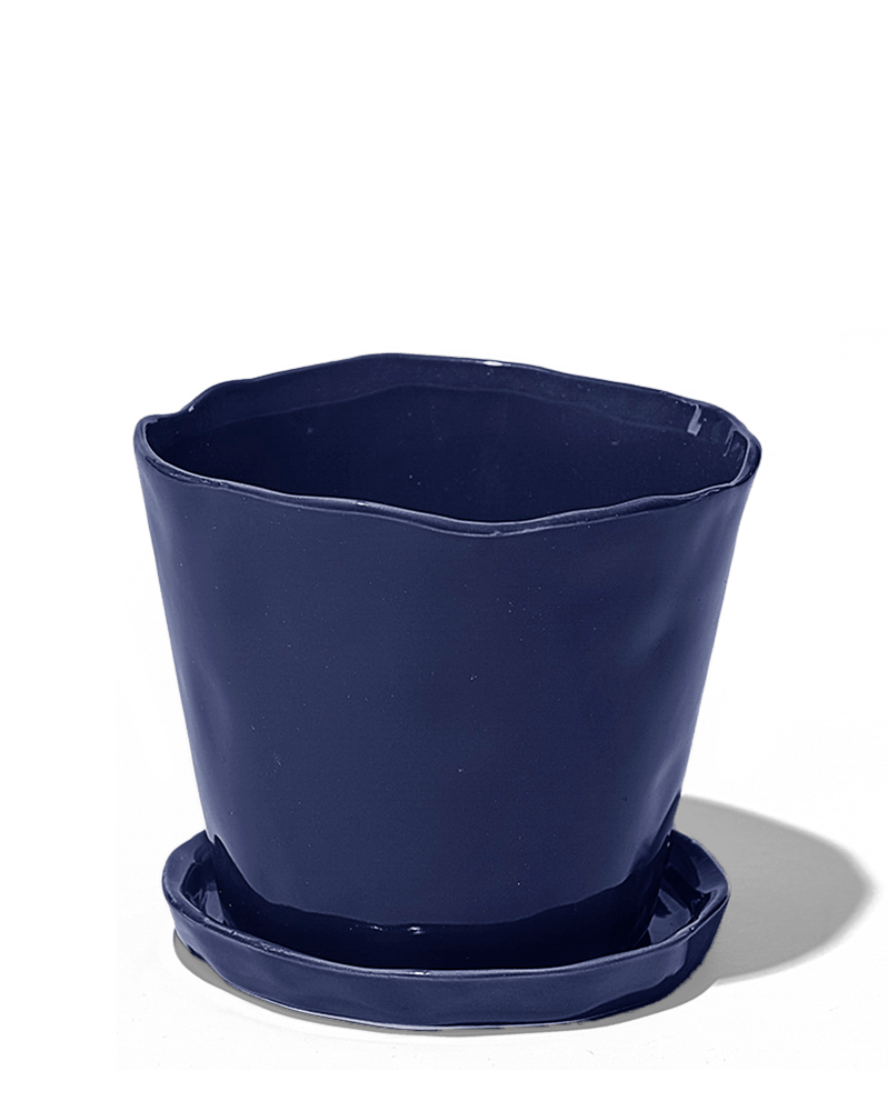Tika Ceramic Pot & Saucer Set With Drainage - Chive UK Wholesale
