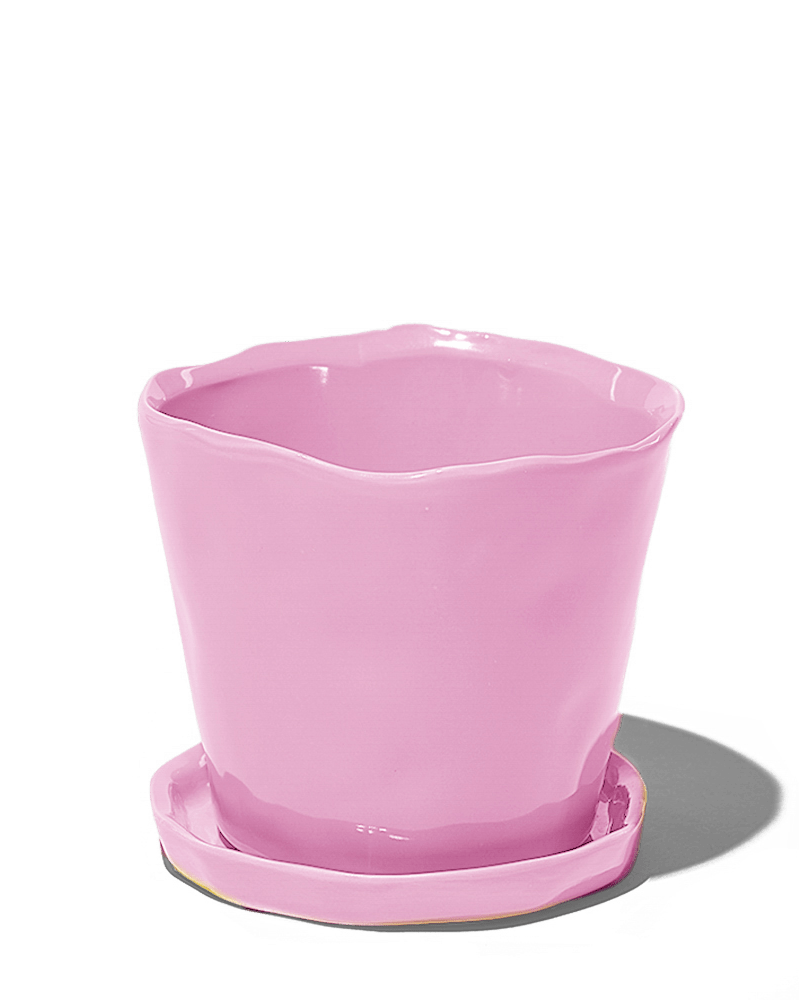 Tika Ceramic Pot & Saucer Set With Drainage - Chive UK Wholesale