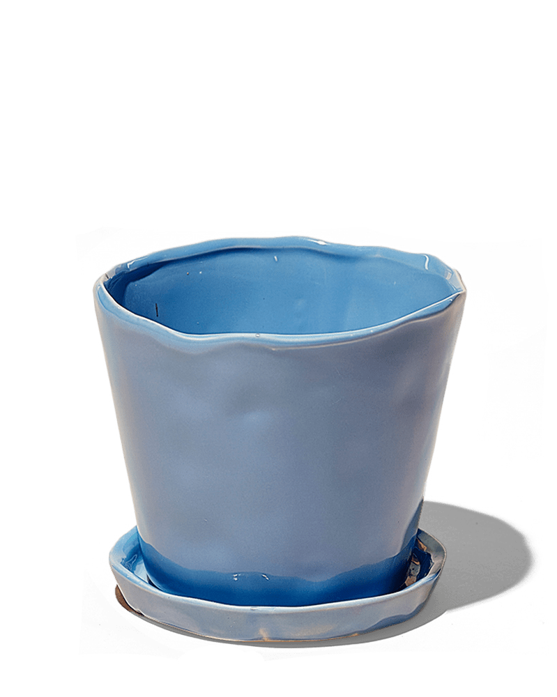 Tika Ceramic Pot & Saucer Set With Drainage - Chive UK Wholesale