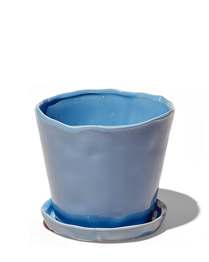Tika Ceramic Pot & Saucer Set With Drainage - Chive UK Wholesale