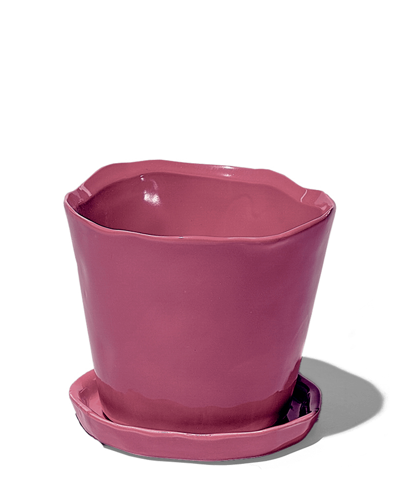 Tika Ceramic Pot & Saucer Set With Drainage - Chive UK Wholesale