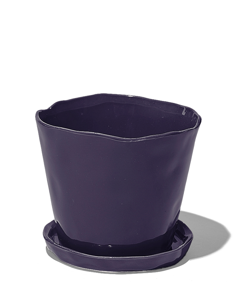 Tika Ceramic Pot & Saucer Set With Drainage - Chive UK Wholesale