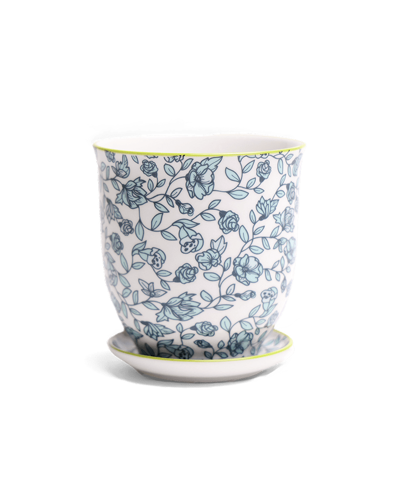 Liberte Porcelain Pot And Saucer Set With Drainage - Chive UK Wholesale