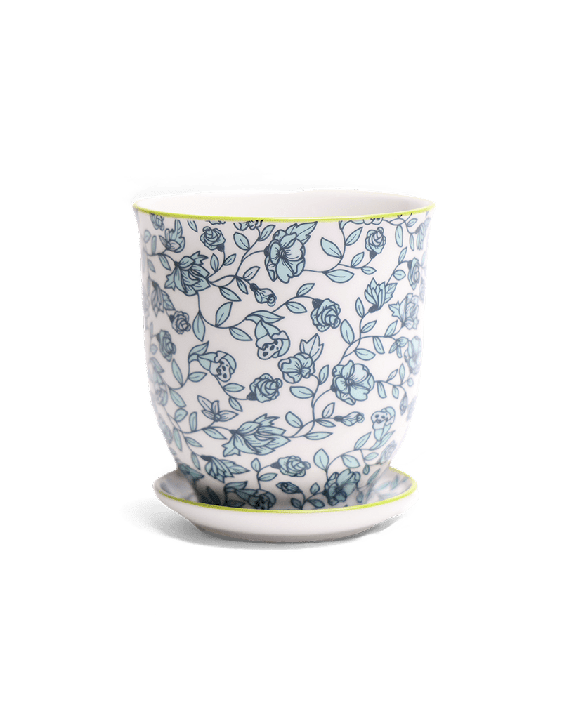 Liberte Porcelain Pot And Saucer Set With Drainage - Chive UK Wholesale