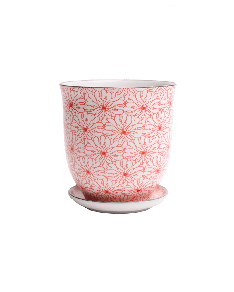 Liberte Porcelain Pot And Saucer Set With Drainage - Chive UK Wholesale