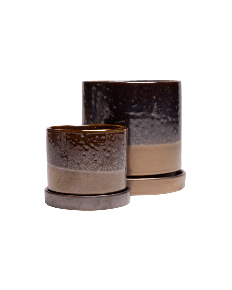 Minute Ceramic Pot And Saucer Set With Drainage - Chive UK Wholesale
