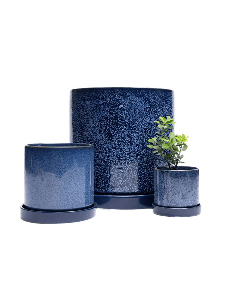 Minute Ceramic Pot And Saucer Set With Drainage - Chive UK Wholesale