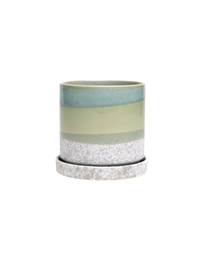 Minute Ceramic Pot And Saucer Set With Drainage - Chive UK Wholesale
