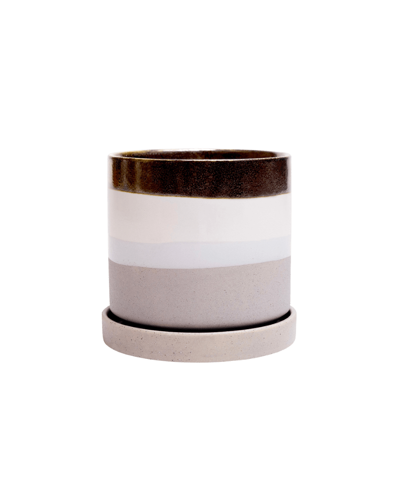 Minute Ceramic Pot And Saucer Set With Drainage - Chive UK Wholesale