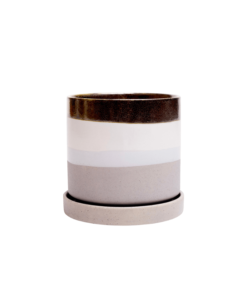 Minute Ceramic Pot And Saucer Set With Drainage - Chive UK Wholesale