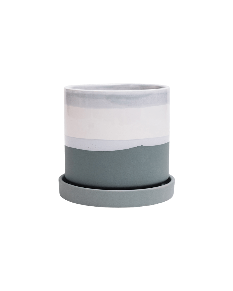 Minute Ceramic Pot And Saucer Set With Drainage - Chive UK Wholesale