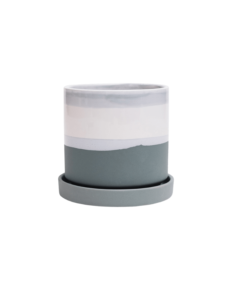 Minute Ceramic Pot And Saucer Set With Drainage - Chive UK Wholesale