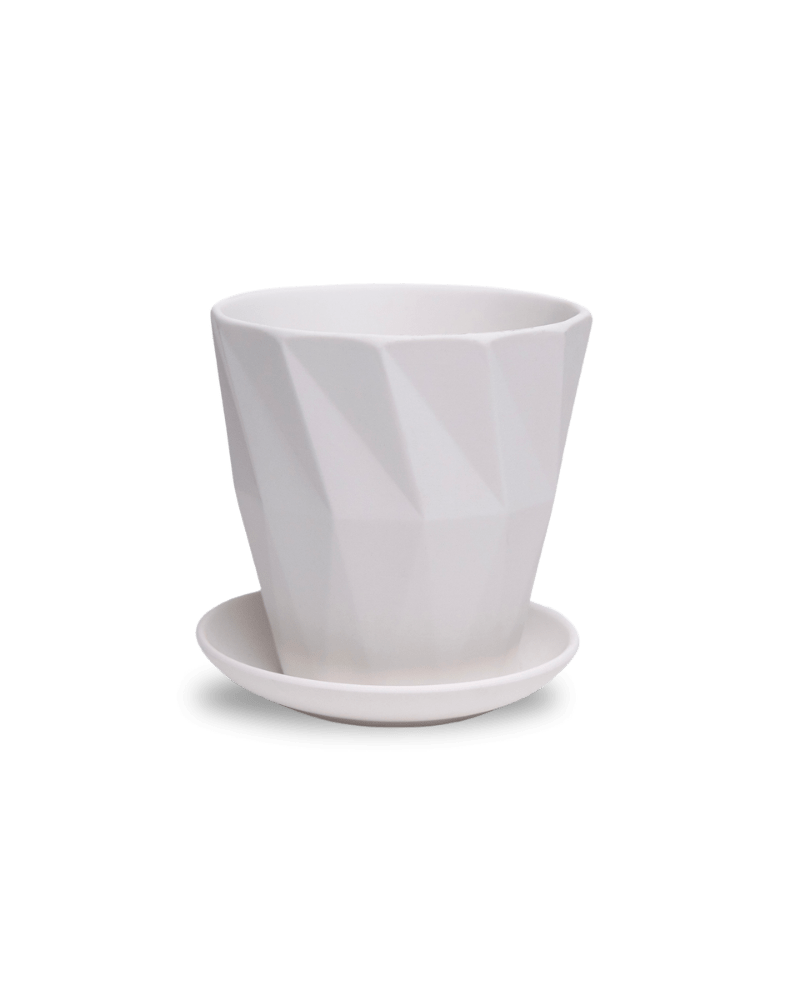 Virago 5" Porcelain Pot With Drainage Hole And Saucer - Chive UK Wholesale
