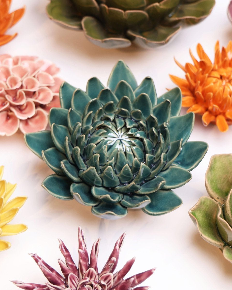 Ceramic Flower Dahlia Green 11 - Chive UK Wholesale