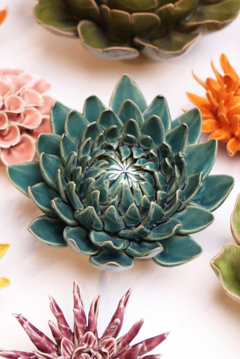 Ceramic Flower Dahlia Green 11 - Chive UK Wholesale