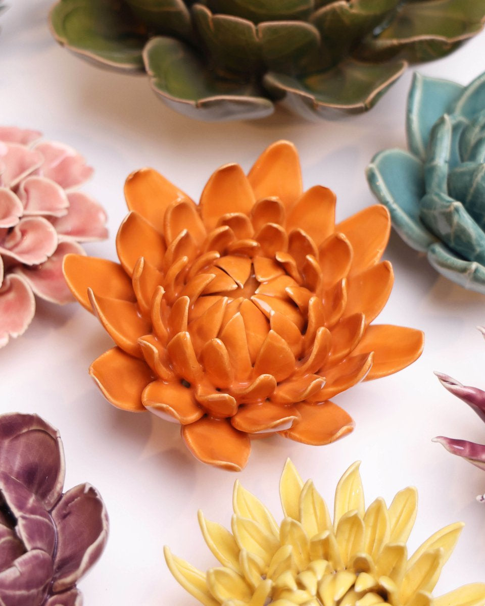 Ceramic Flower Dahlia Orange 11 - Chive UK Wholesale