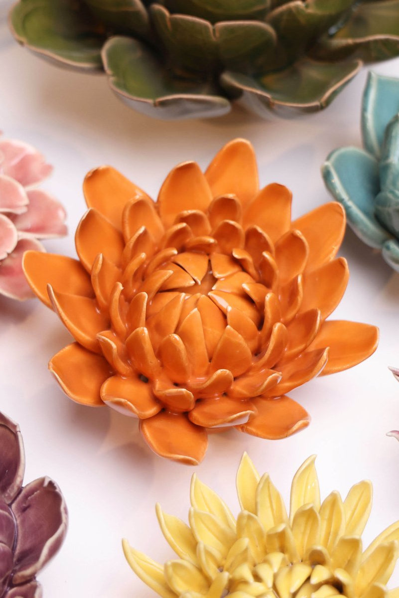 Ceramic Flower Dahlia Orange 11 - Chive UK Wholesale