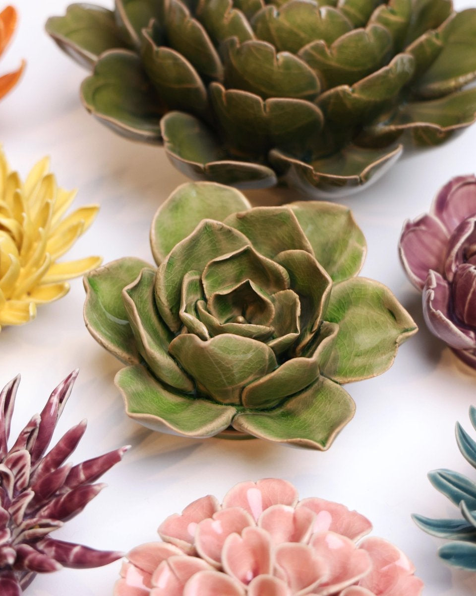 Ceramic Flower - Flower Green 11 - Chive UK Wholesale