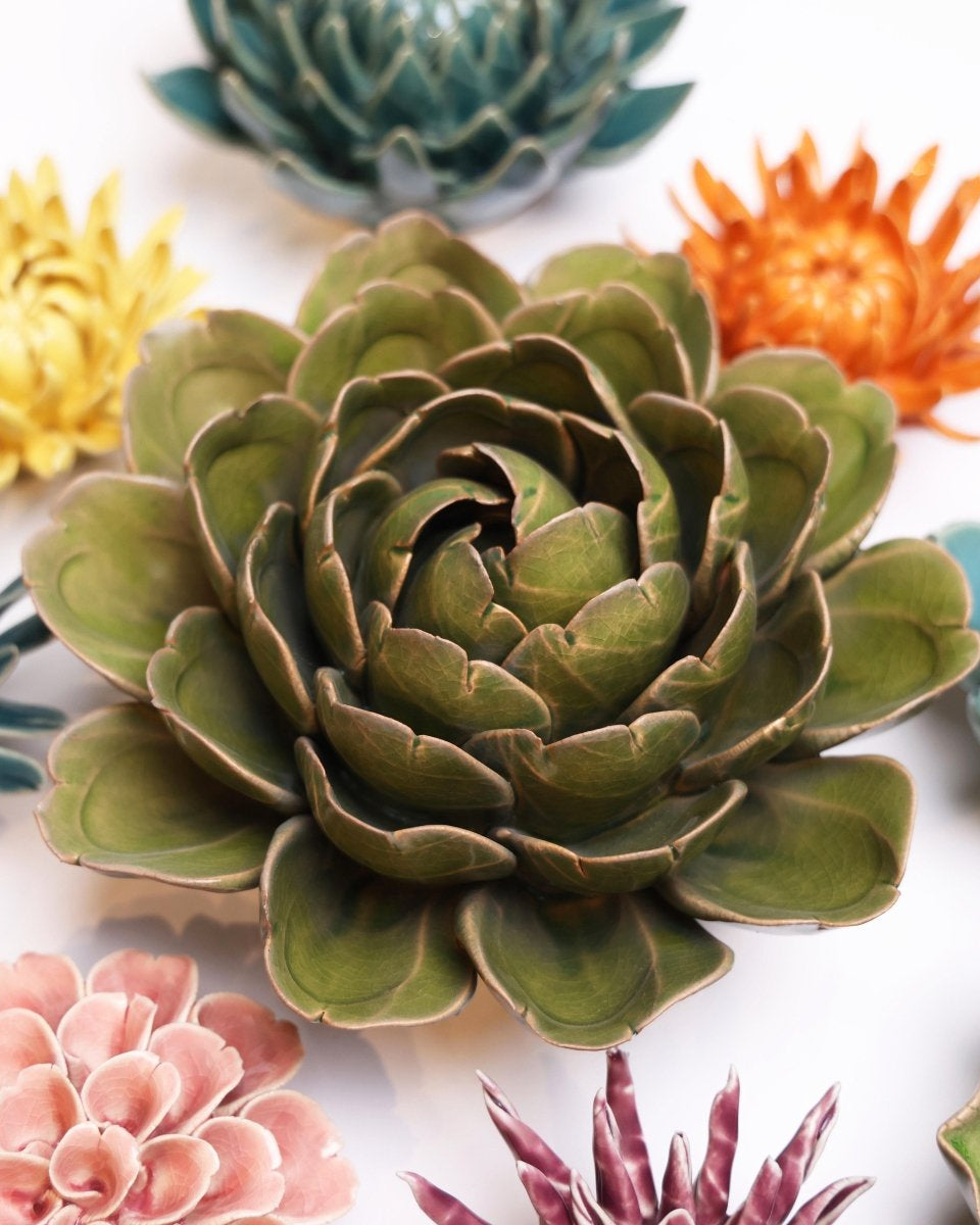 Ceramic Flower Mofo Green 11 - Chive UK Wholesale