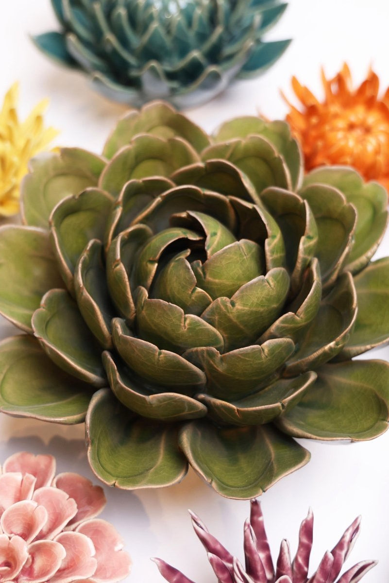 Ceramic Flower Mofo Green 11 - Chive UK Wholesale
