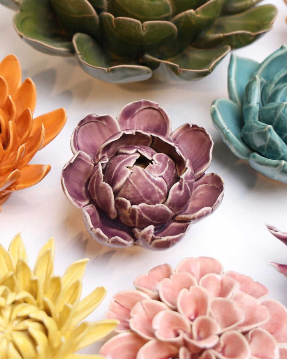 Ceramic Flower - Peony Purple 11 - Chive UK Wholesale