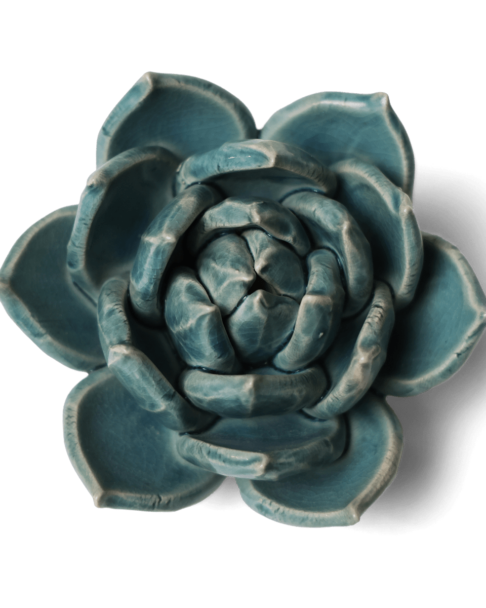Ceramic Flower Succulent Teal 11 - Chive UK Wholesale