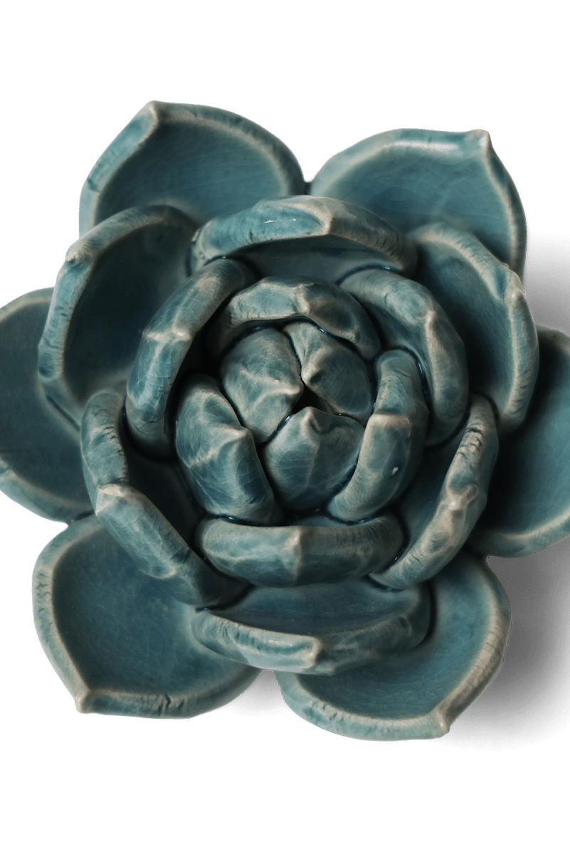 Ceramic Flower Succulent Teal 11 - Chive UK Wholesale