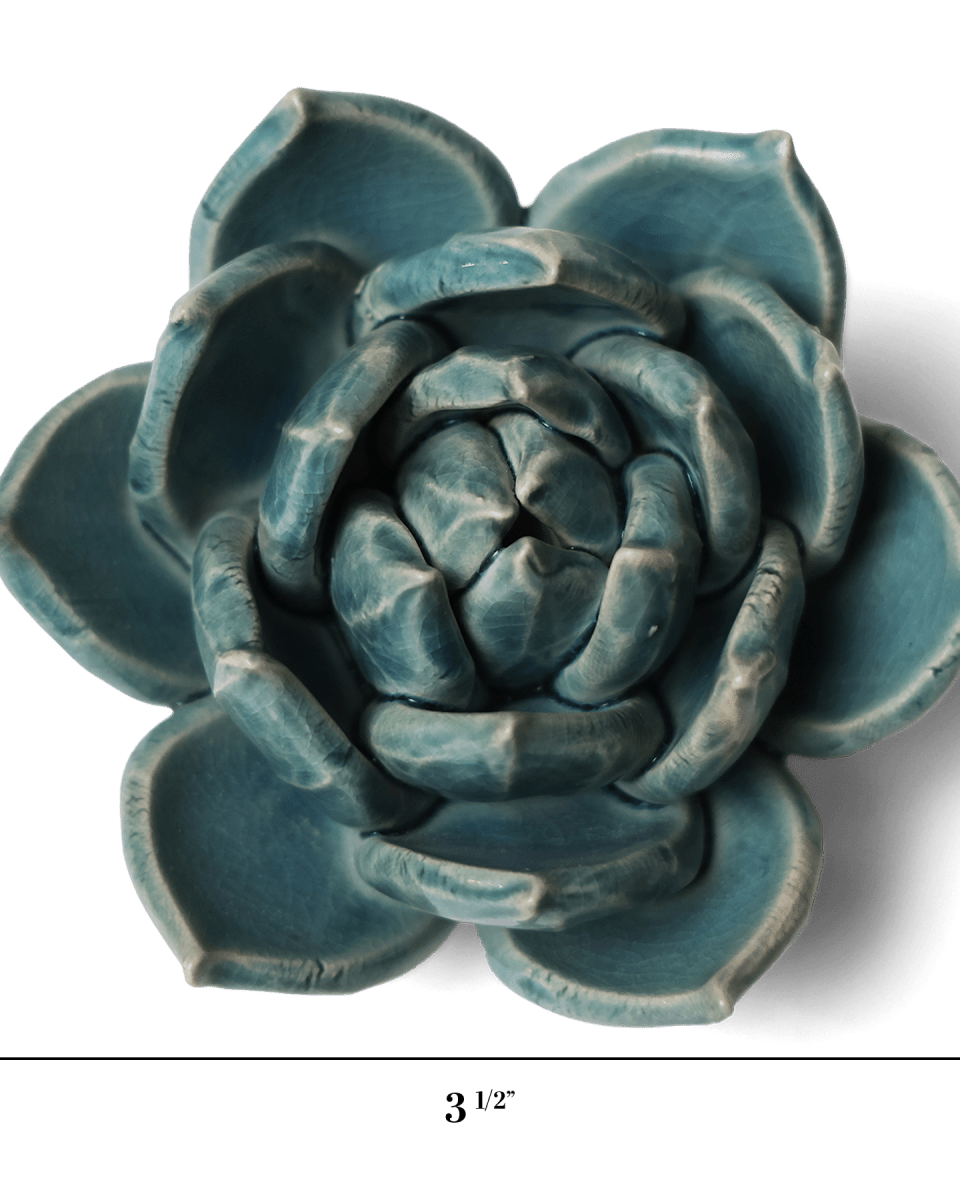 Ceramic Flower Succulent Teal 11 - Chive UK Wholesale