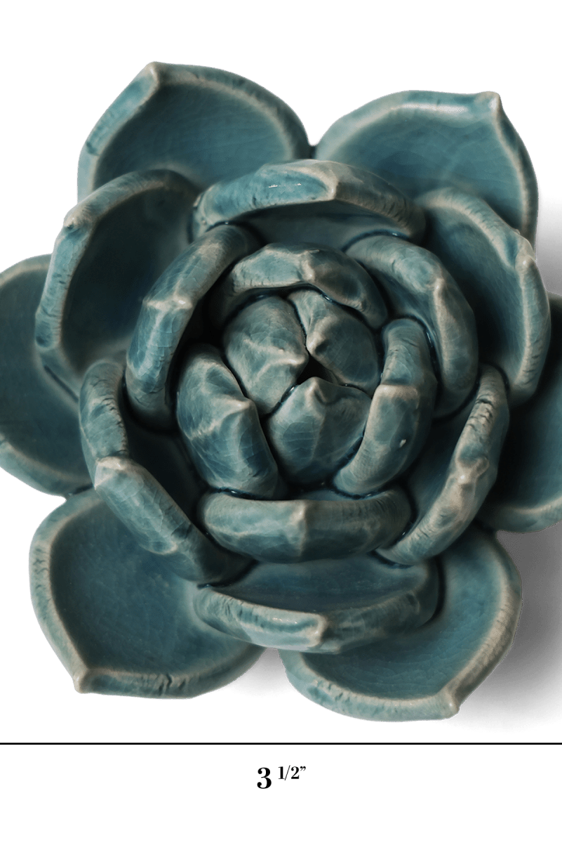 Ceramic Flower Succulent Teal 11 - Chive UK Wholesale