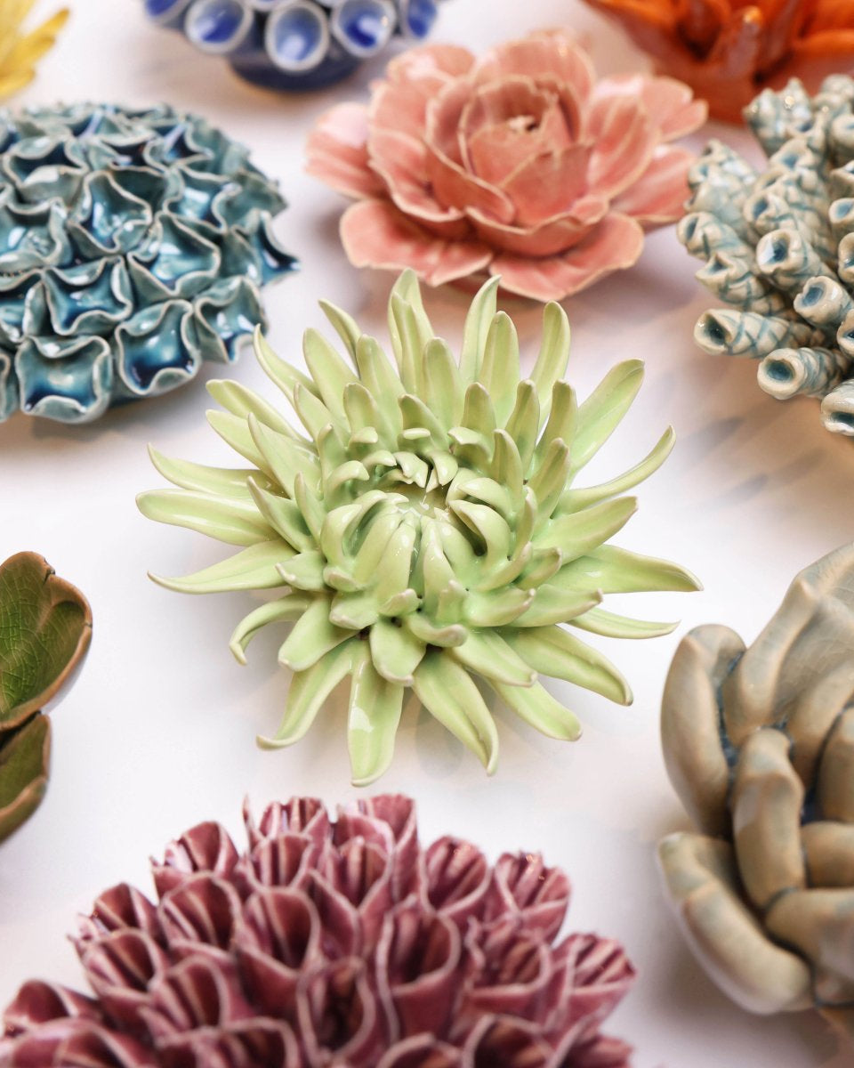 Ceramic Flower - Flower Green 12 - Chive UK Wholesale