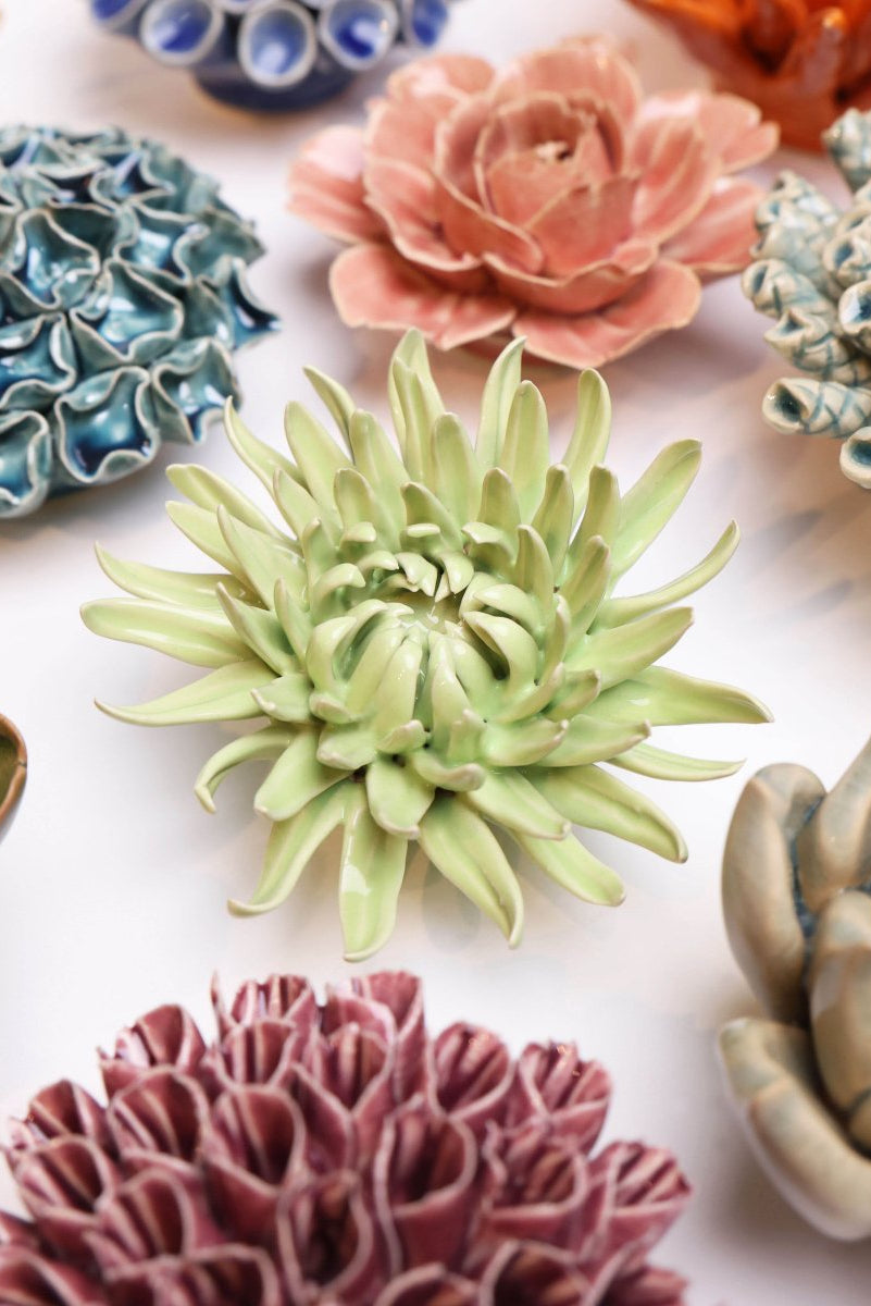 Ceramic Flower - Flower Green 12 - Chive UK Wholesale