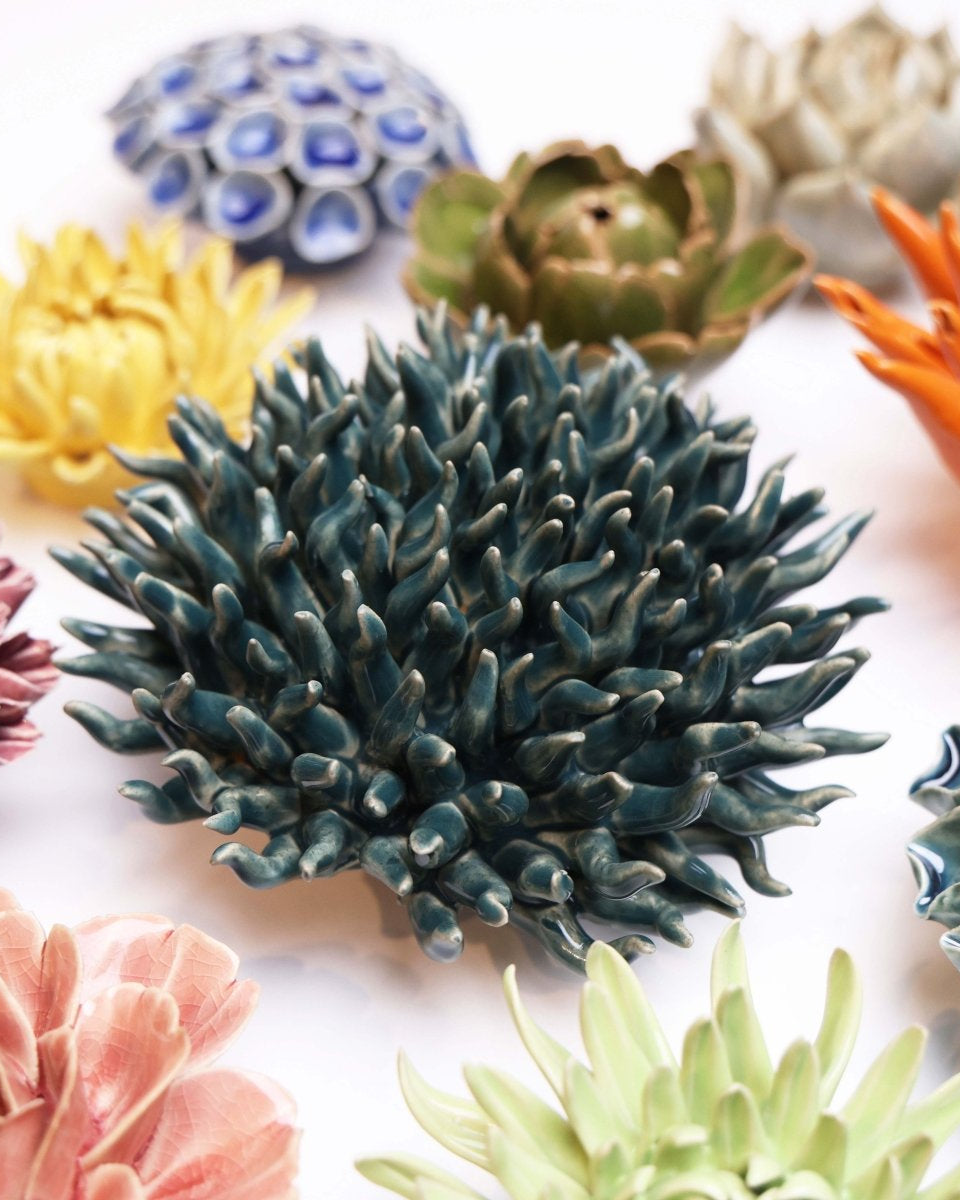 Ceramic Flower Mondo Teal 12 - Chive UK Wholesale