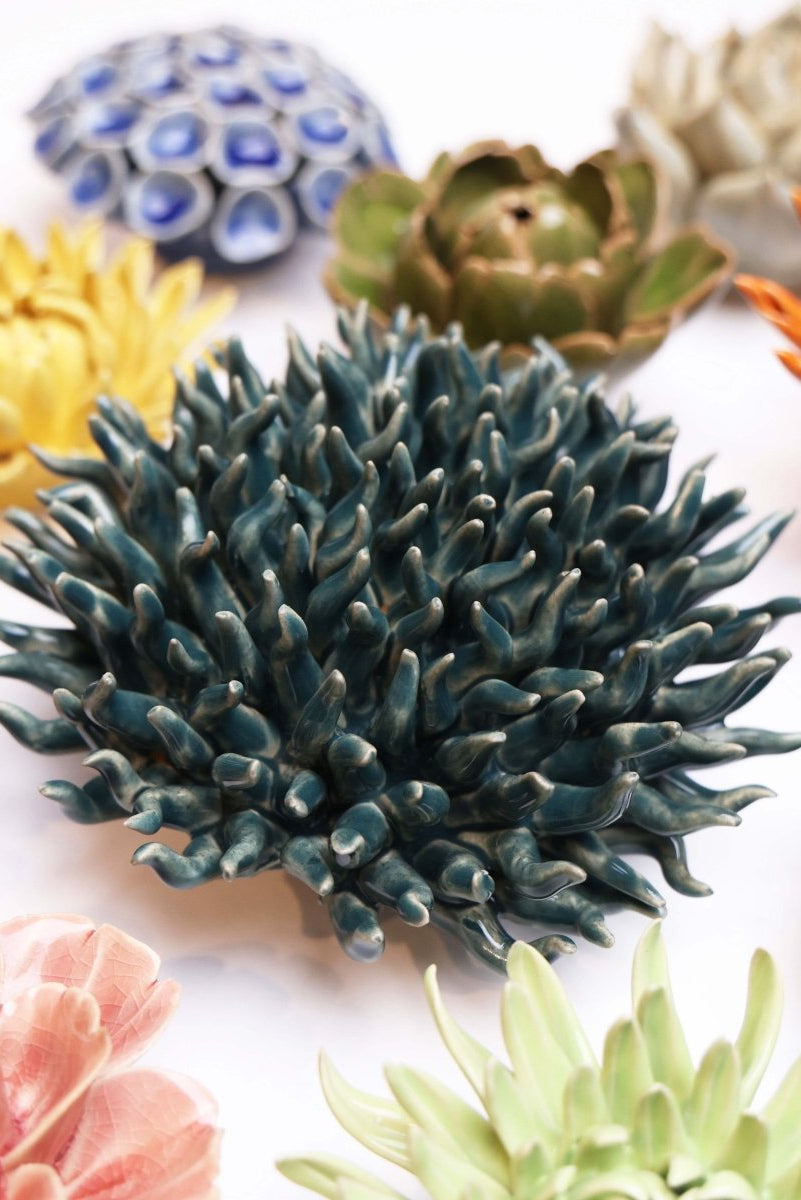Ceramic Flower Mondo Teal 12 - Chive UK Wholesale