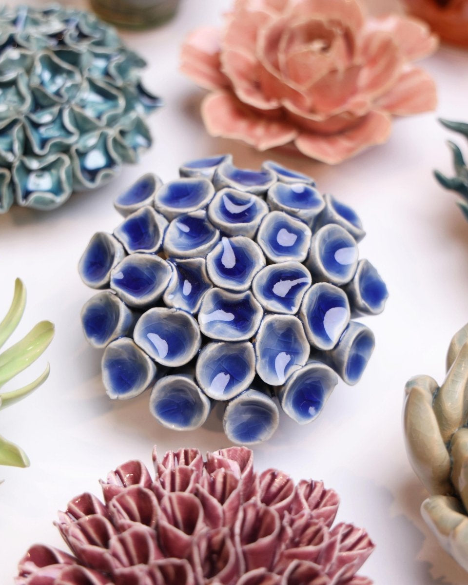 Ceramic Flower Medium Blue 12 - Chive UK Wholesale