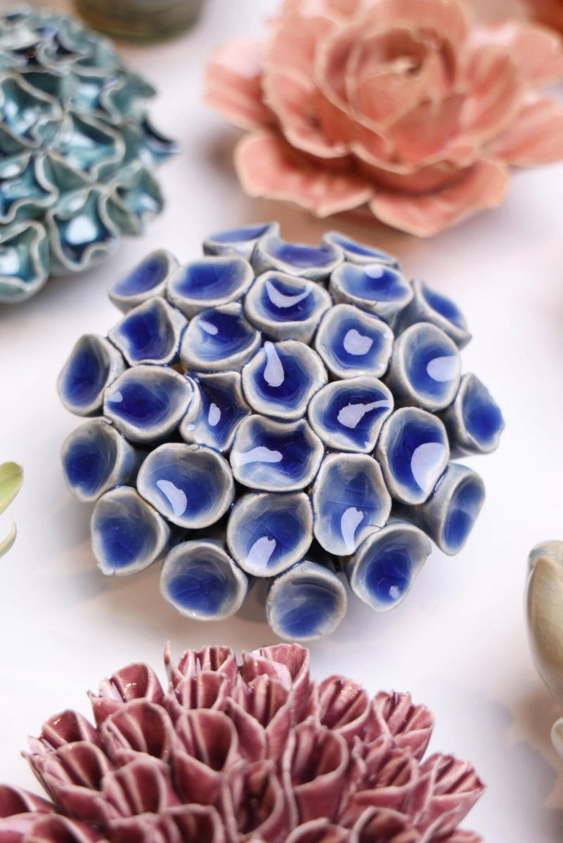 Ceramic Flower Medium Blue 12 - Chive UK Wholesale