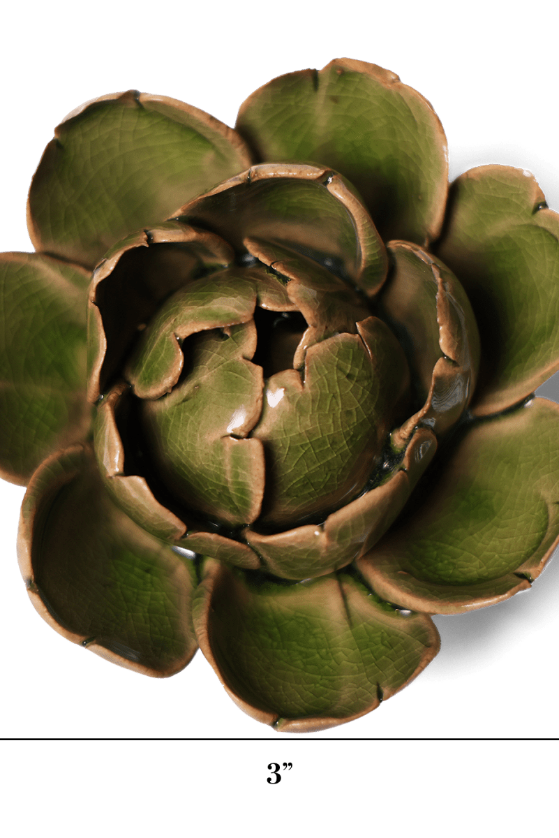 Ceramic Flower Peony Green 12 - Chive UK Wholesale