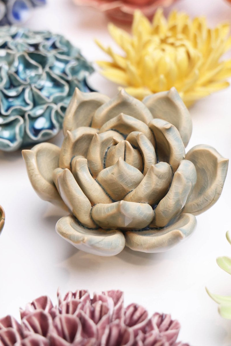 Ceramic Flower Succulent Blue 12 - Chive UK Wholesale