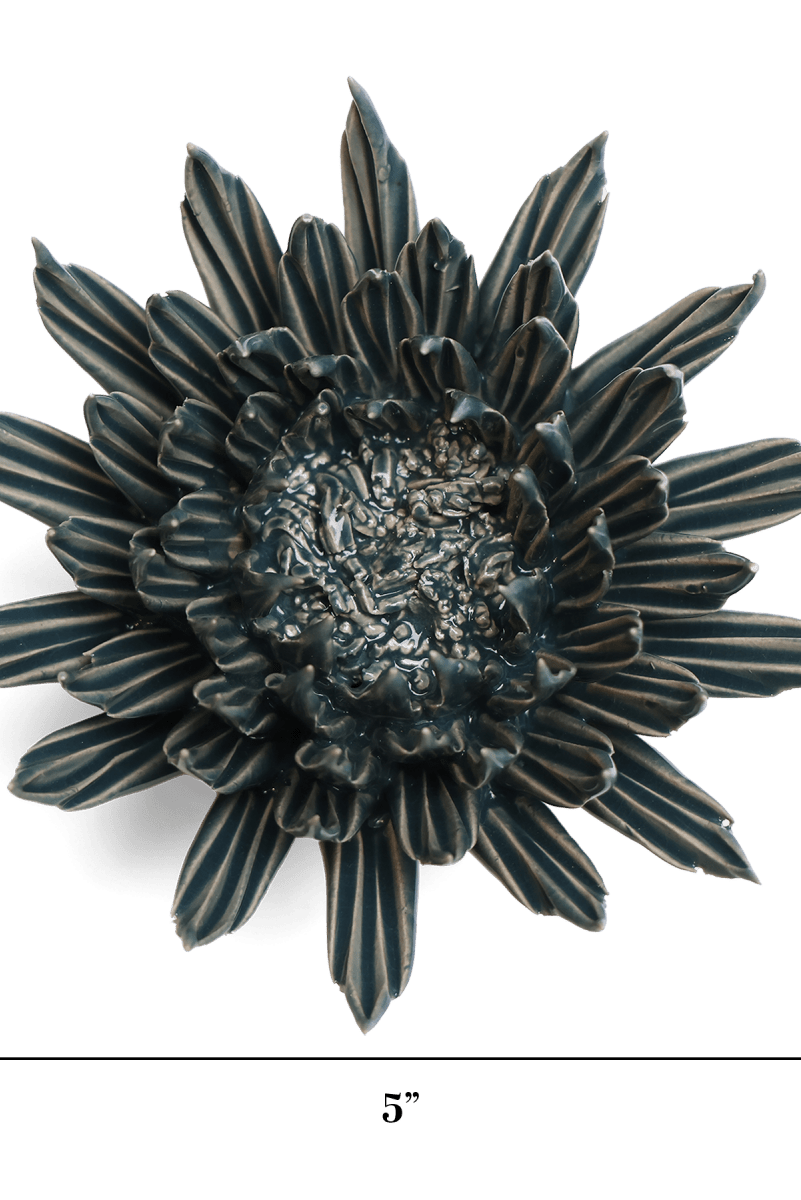 Ceramic Flower - Flower Teal 3 - Chive UK Wholesale
