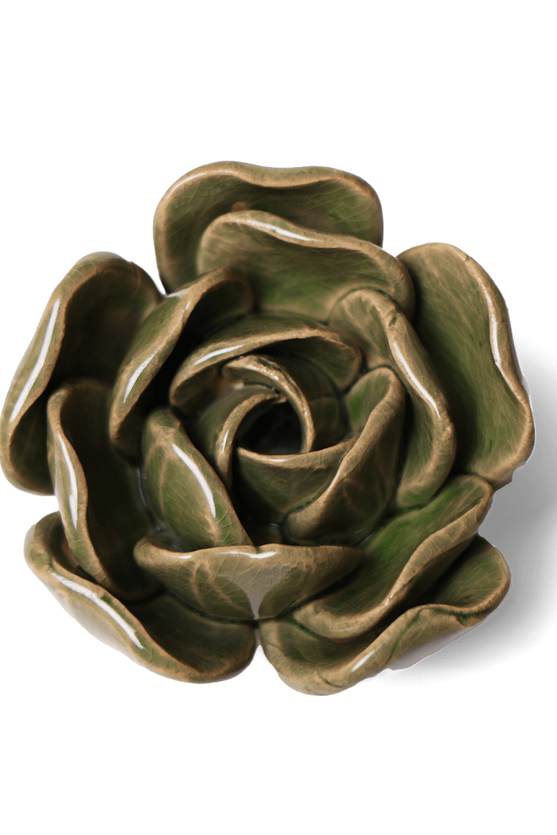 Ceramic Flower Tabletop Art Green Rose 4 - Chive UK Wholesale