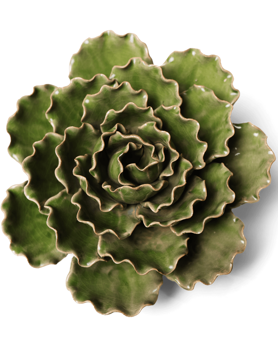 Ceramic Flower Lettuce Green XL 5 - Chive UK Wholesale